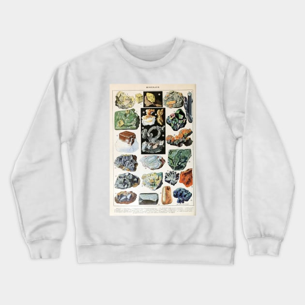 Vintage Minerals Rocks Geology Crewneck Sweatshirt by pdpress